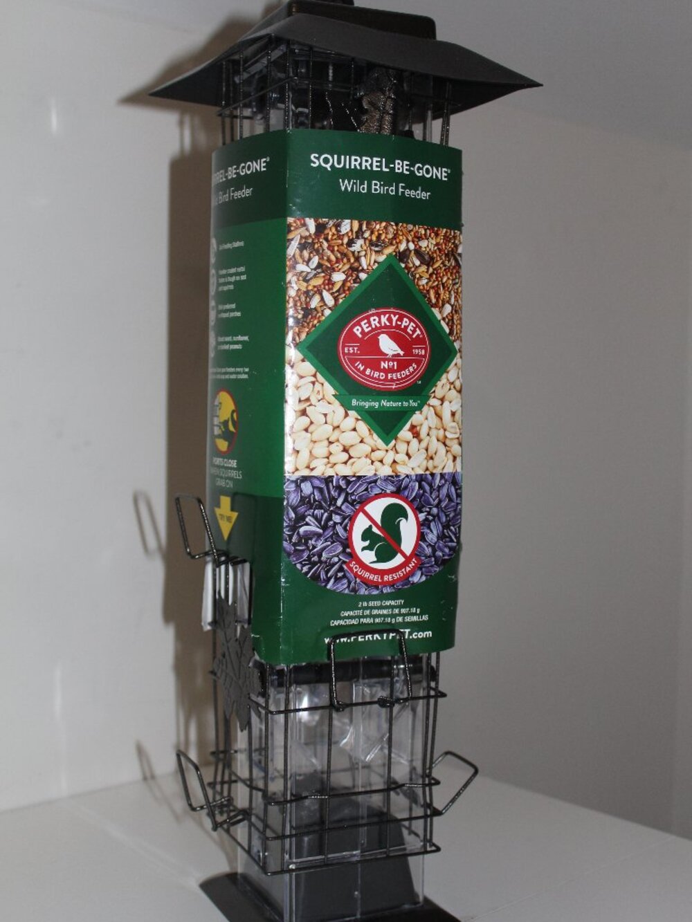 Perky-Pet 336-1SR Squirrel-Be-Go ne Squirrel Proof Bird Feeder 3.4 lb Brown NEW